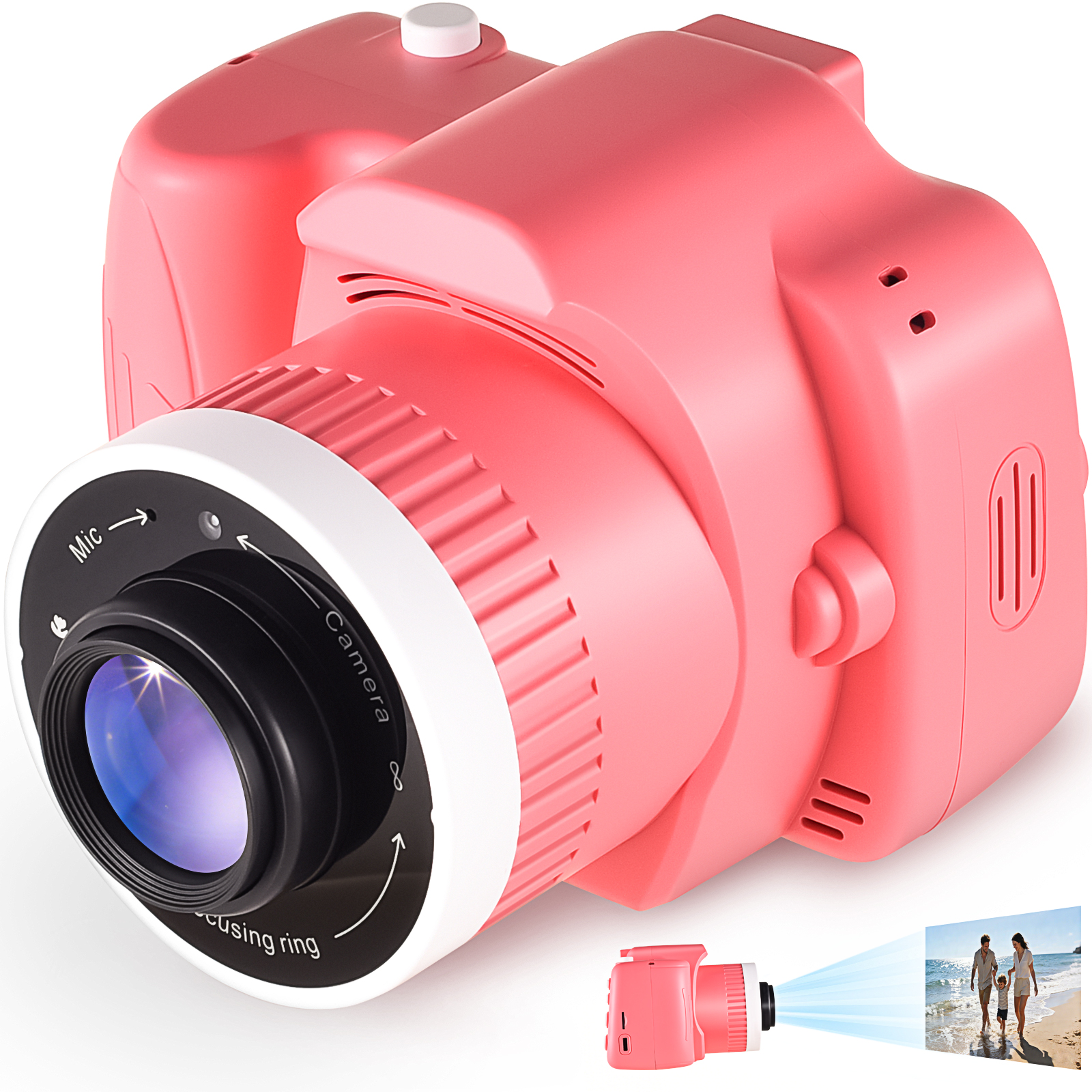 Kids Digital Camera with Video Games, Digital Camera for Kids Fhd 1080P, Kids Video Camera Digital Camcorder with Projector Stent for Gifts